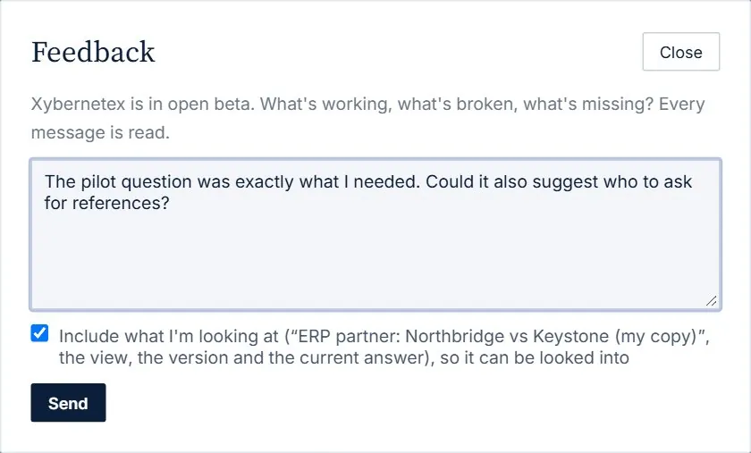 The Feedback form: what's working, what's broken, what's missing